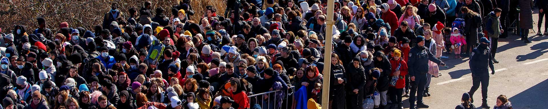 UZHHOROD, UKRAINE - FEBRUARY 27, 2022 - People crowd at the Uzhhorod-Vysne Nemecke checkpoint on the Ukraine-Slovakia border, Zakarpattia Region, western Ukraine.  — Photo by Ukrinform