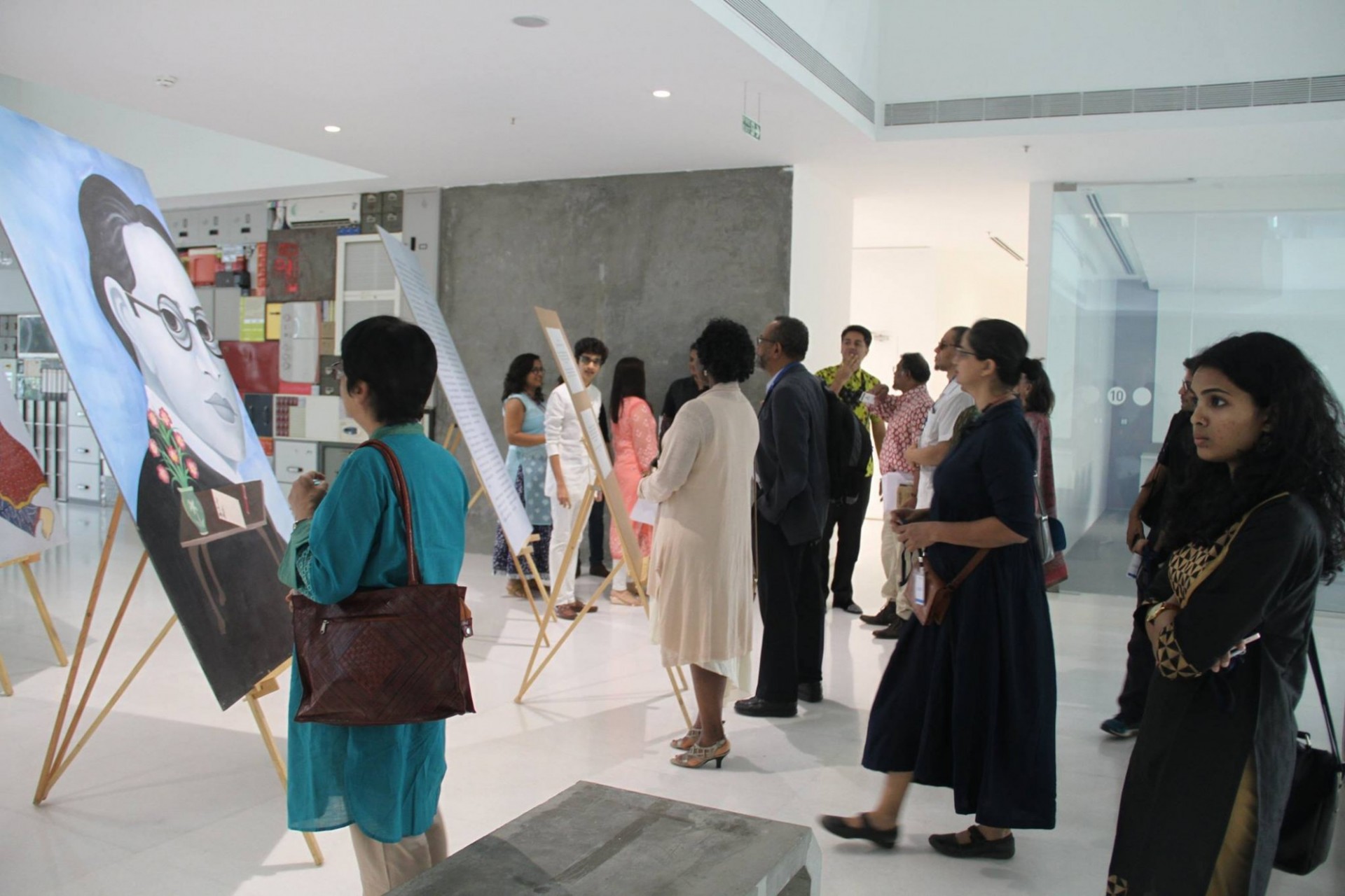 guests at an art exhibit in the Mumbai Center