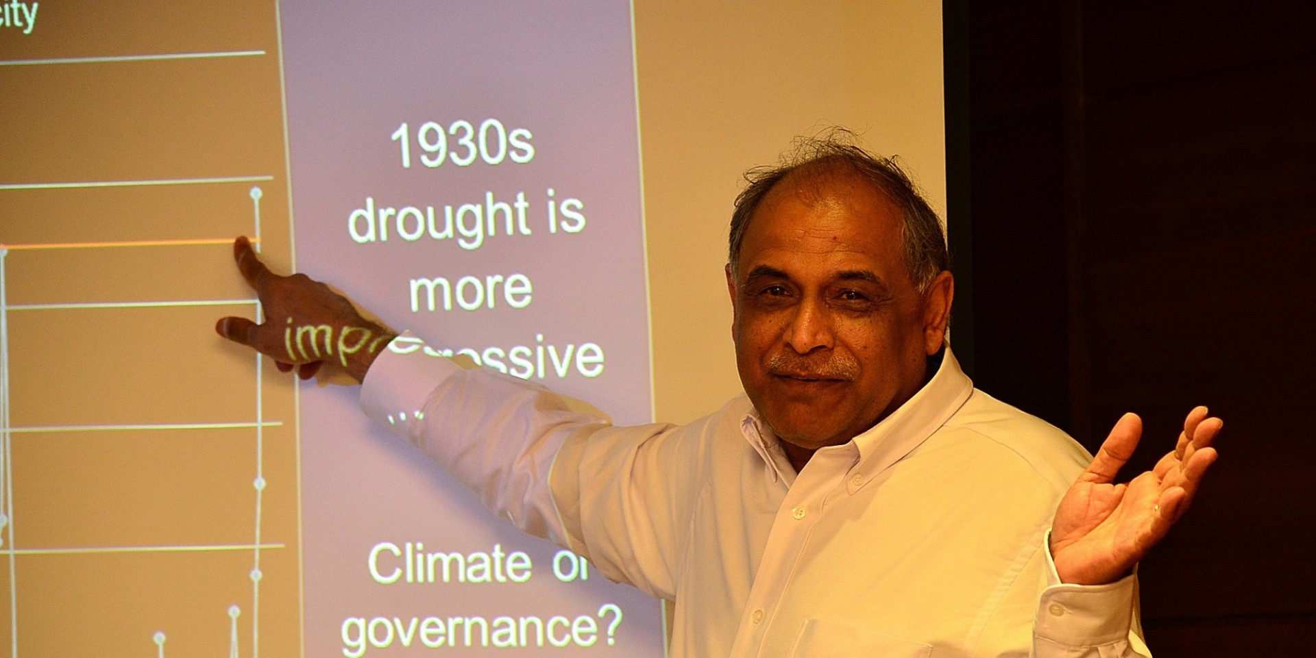 Upmanu Lall during his lecture on The Water Challenge