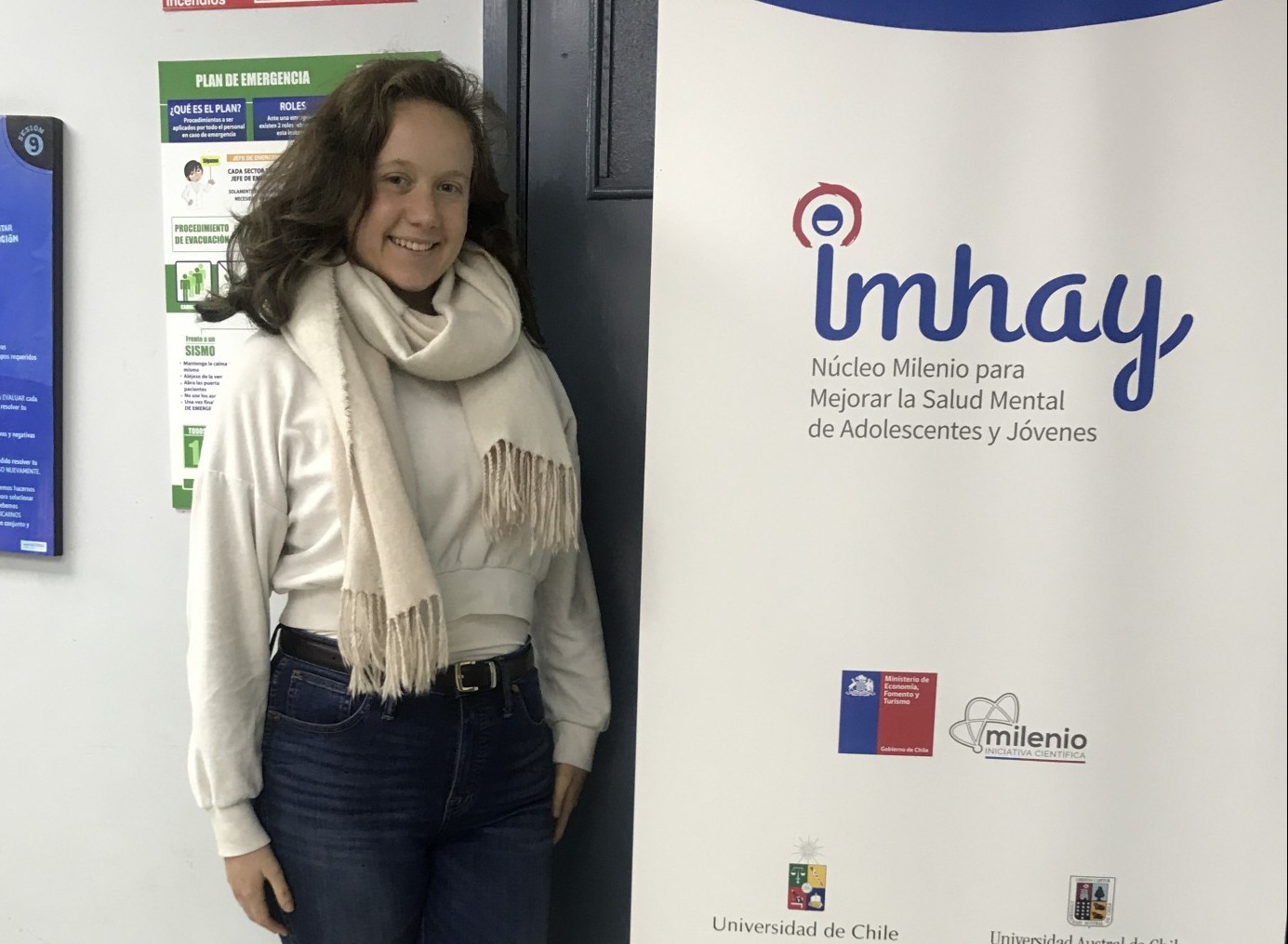 Anya Peck working at Chile's research center to Improve Mental Health of Adolescents and Youths 