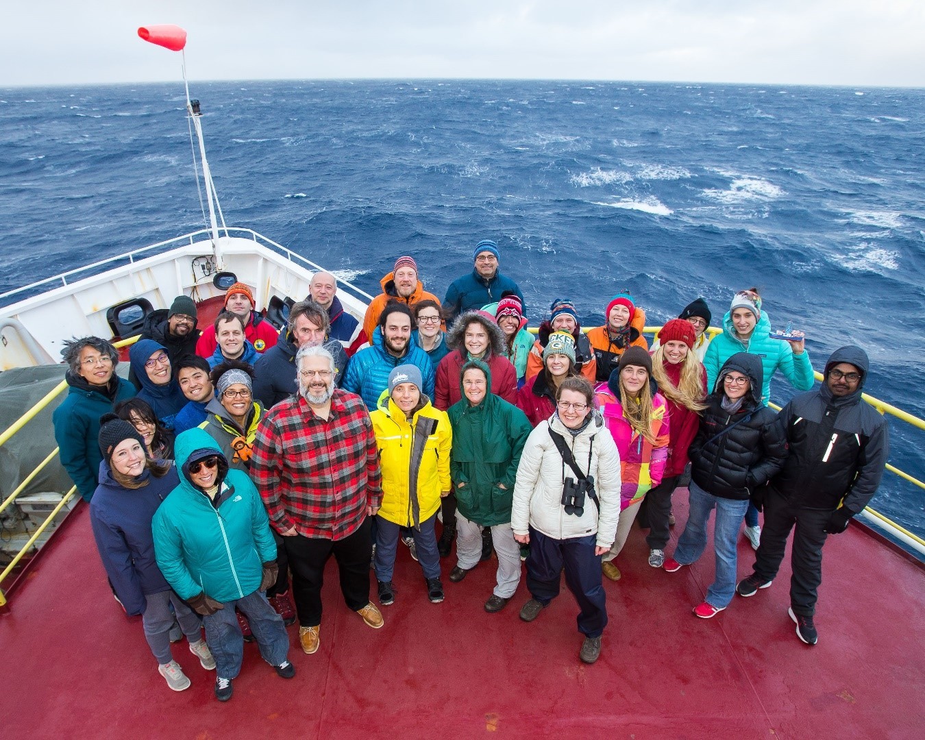 The JOIDES Resolution at sea during research project co-led by Columbia's Gisela Winckler