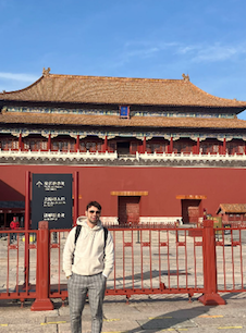 Lucas in front of the Forbidden City in Beijing.