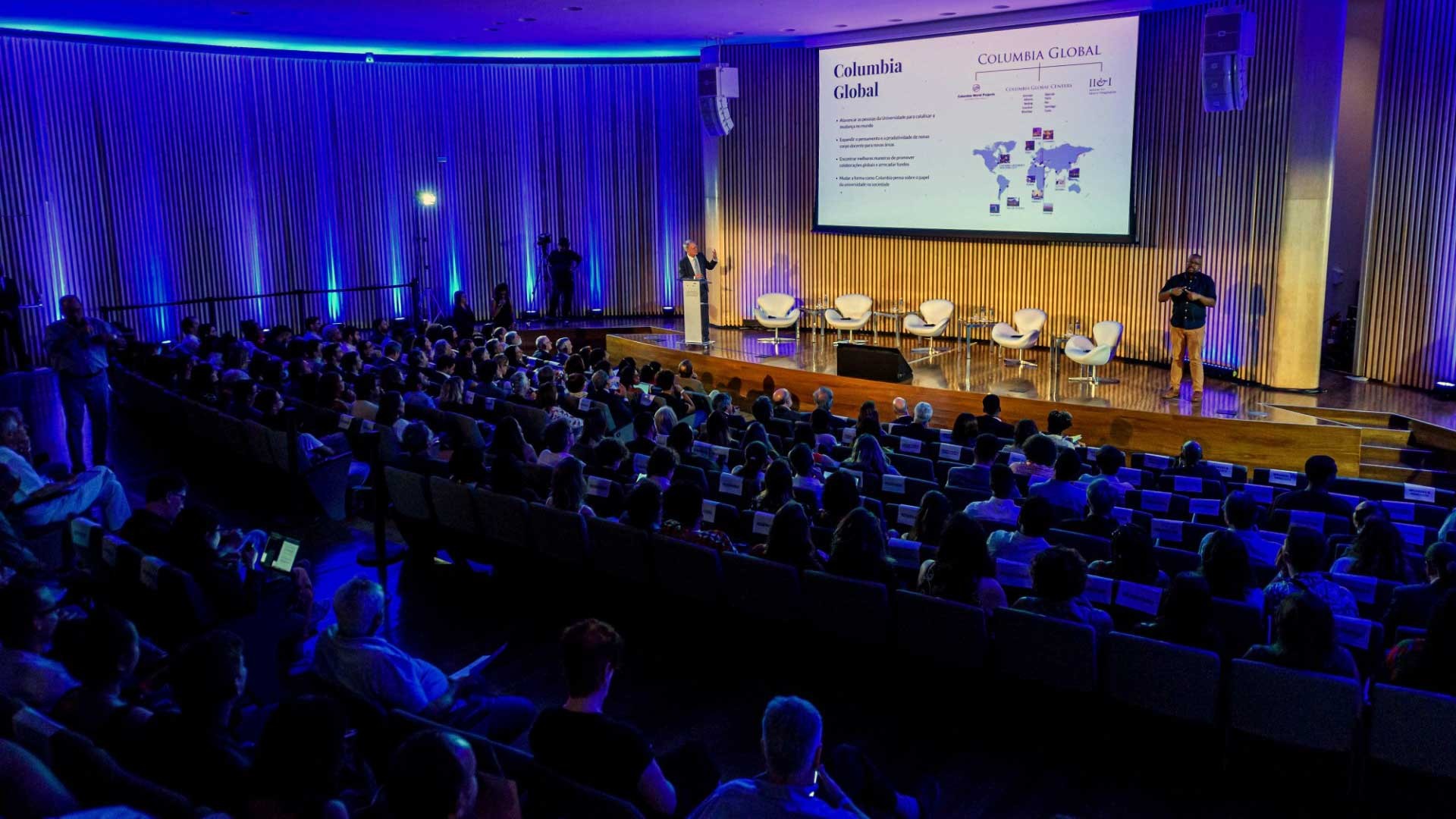 Thomas Trebat, Columbia Global Centers | Rio de Janeiro Director, during the Climate Hub Rio launch event at the Museum of Tomorrow, in Rio, on March 14, 2023. Photo: Fabio Cordeiro