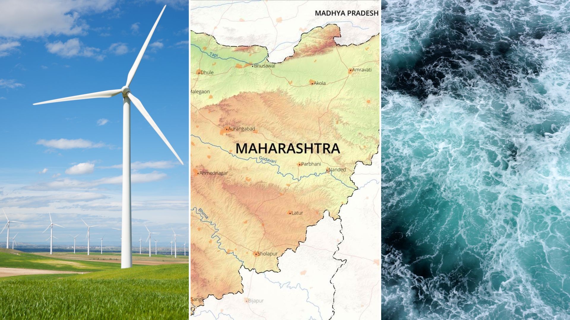 Windmill, Map of Maharashtra, Ocean