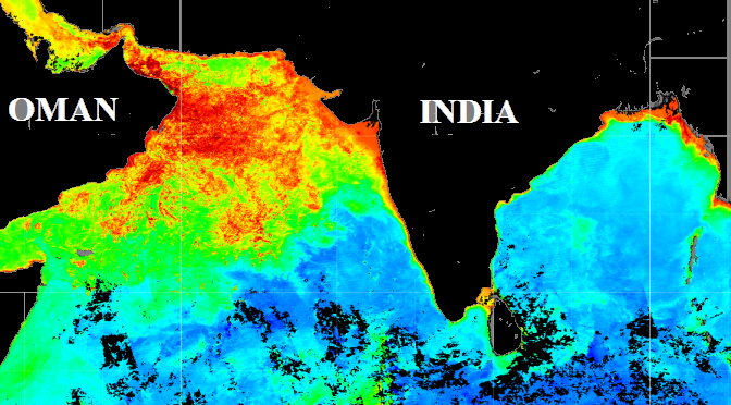 thermal map of south Asia