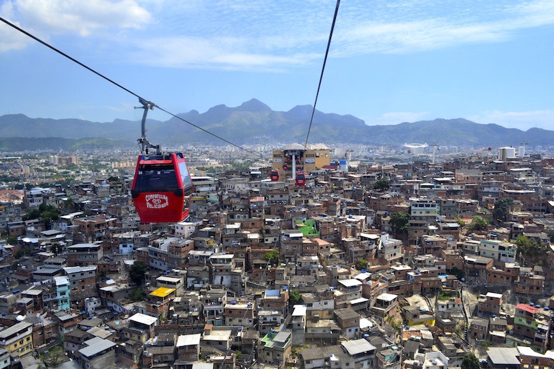 Cable car over favelas