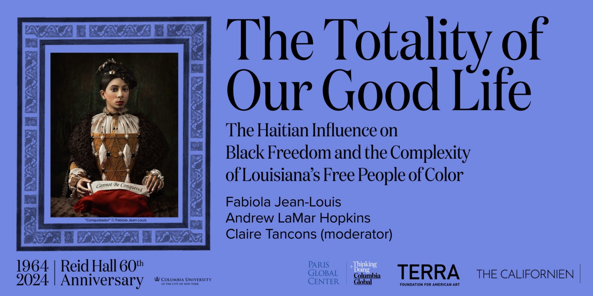 A visual conversation about Haiti and Louisiana’s free people of color in the 18th and 19th centuries, featuring artists Fabiola Jean-Louis and Andrew LaMar Hopkins, moderated by Claire Tancons.