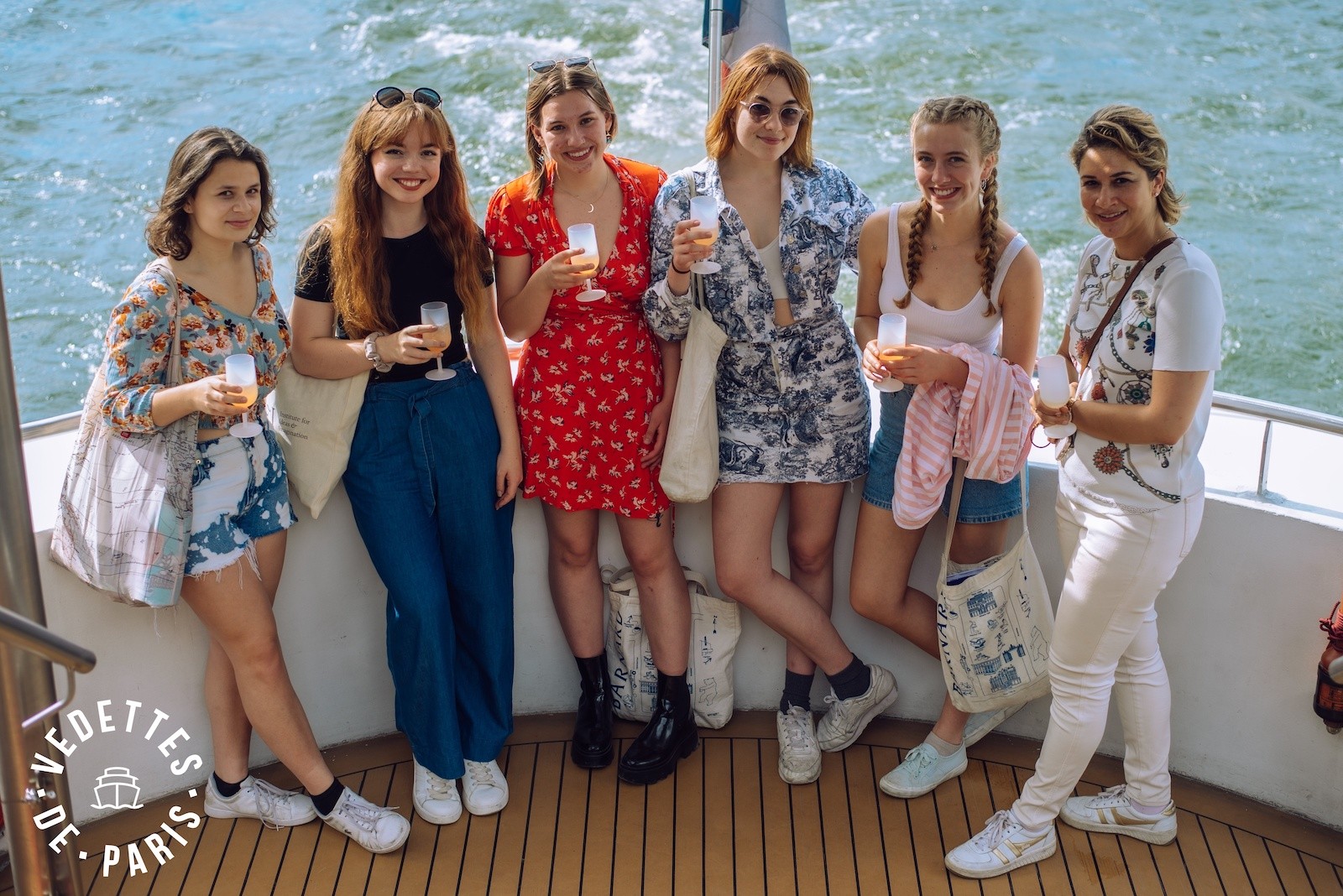 Orientation included a cruise on the Seine River Students on a Seine River cruise