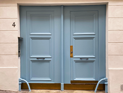 Entrance blue door