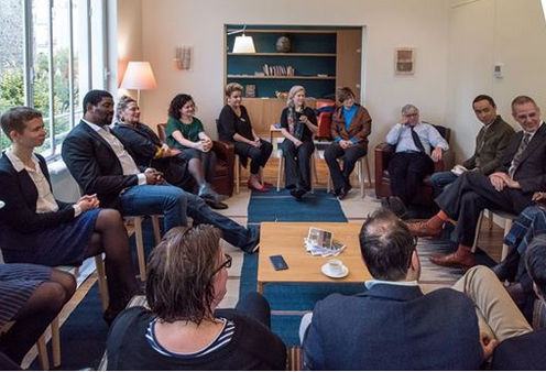 Fellows and staff with President Lee Bollinger. Photo: Ferrante Ferranti Fellows and staff with President Lee Bollinger