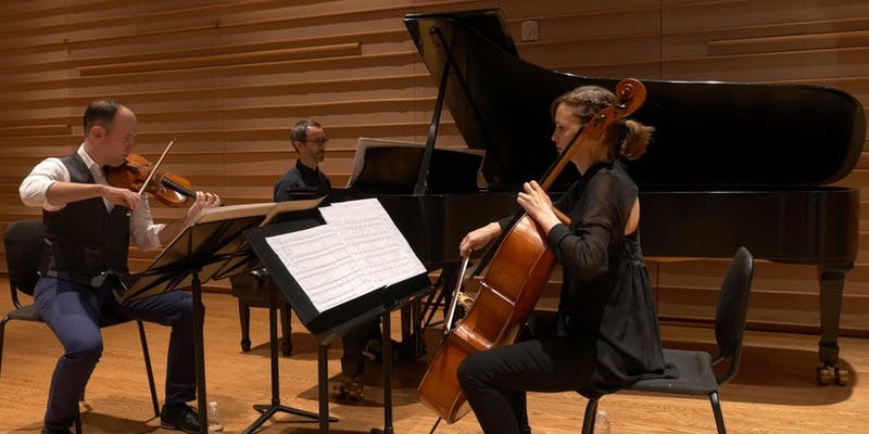 Josh Modney, Mariel Roberts, and Eric Wubbels Trio of musicians