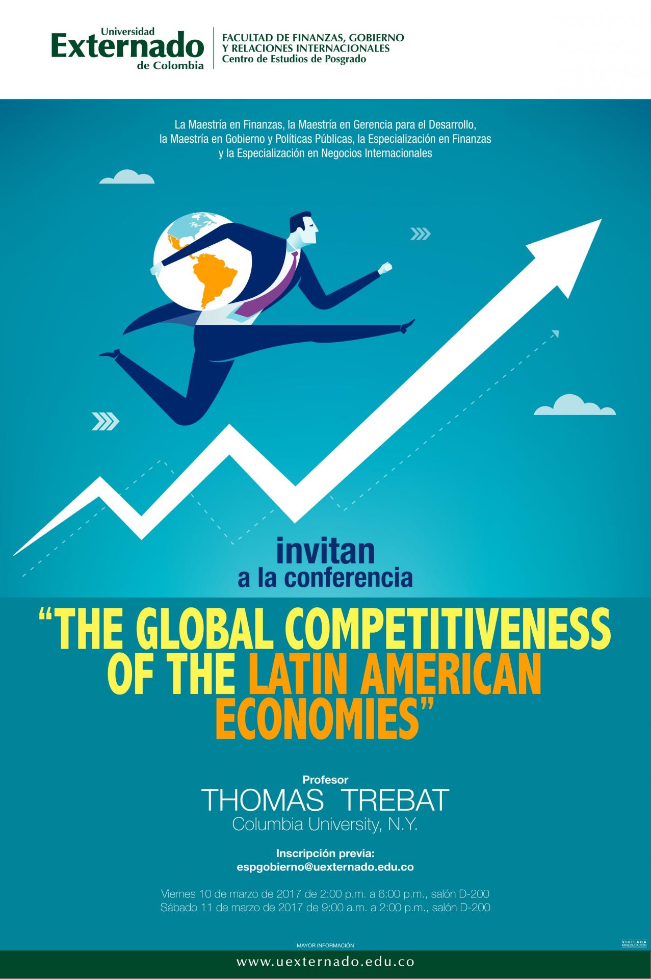 Poster invitation to Thomas' lecture at Universidad Externado de Colombia
