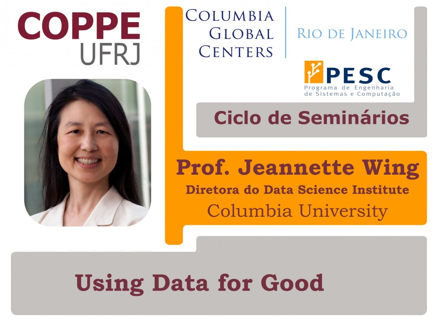 Invitation to the lecture about data science by professor Jeannette Wing