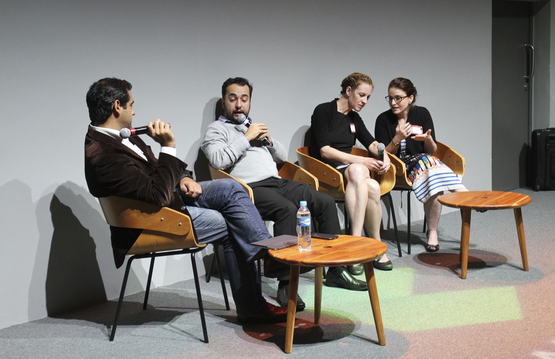 Q&A session with Professor Alexis Wichowski and Guilherme Almeida during the Hacking the Bureaucracy event