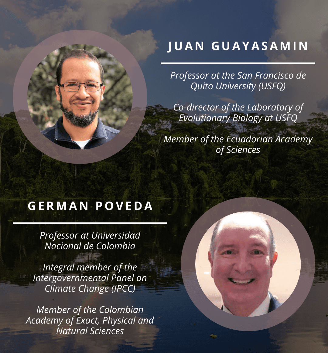 Speakers Juan Guayasamin and German Poveda