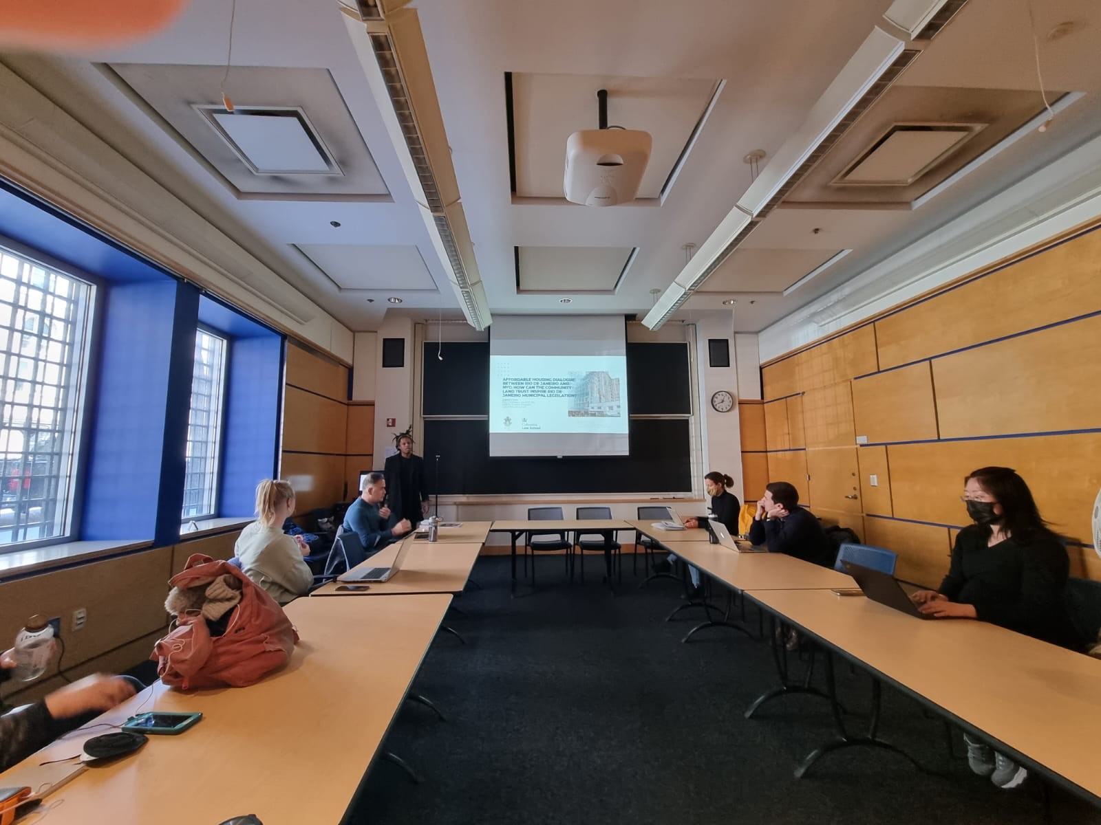 Leandro Serra presenting his research during the Visiting Scholar Forum at Columbia Law School