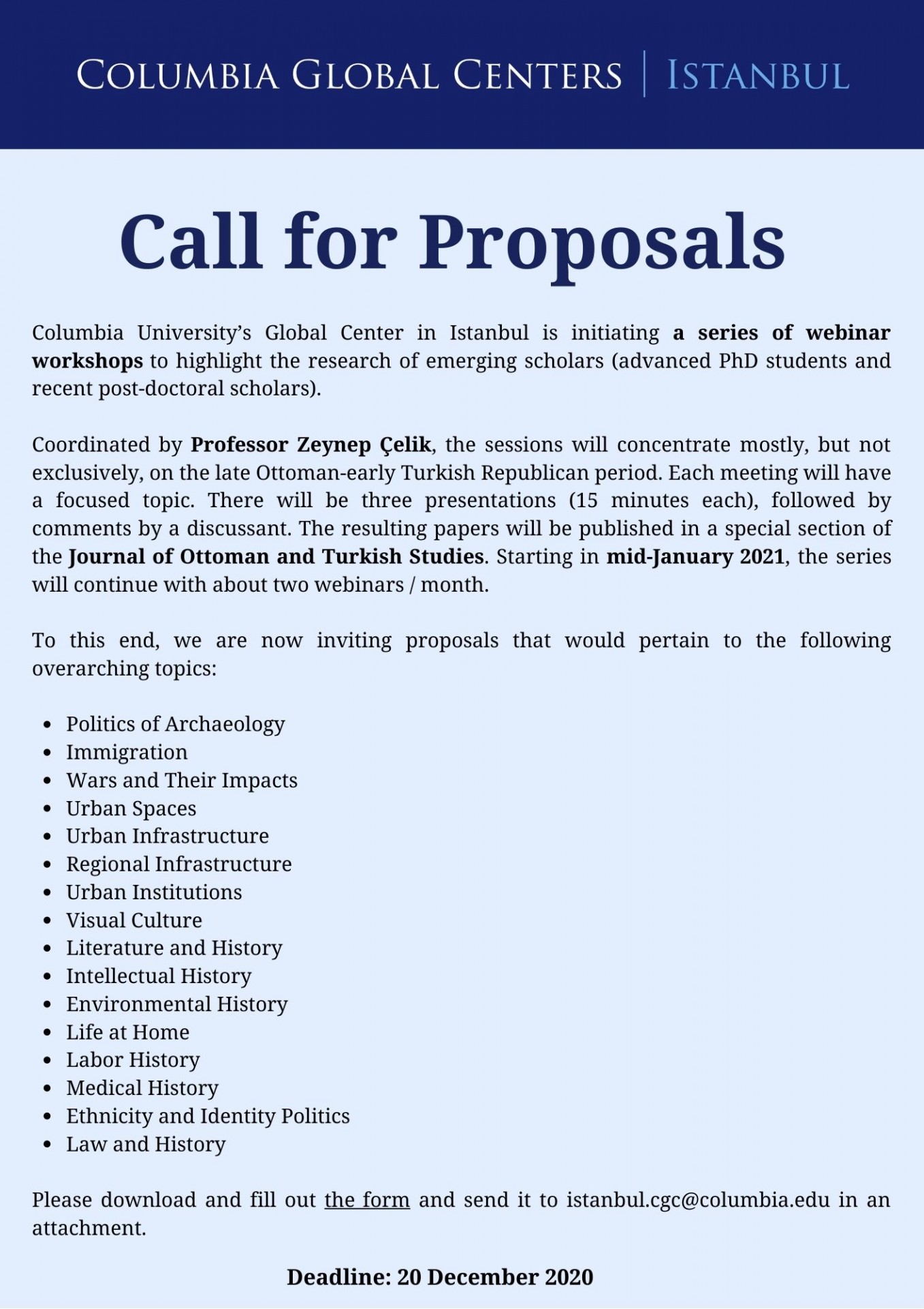 Call For Proposals | Columbia Global Centers