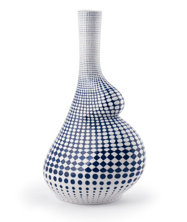 Pregnant Blue, 2019, underglaze painted stoneware, 24 x 13 x 10 inches Pregnant Blue