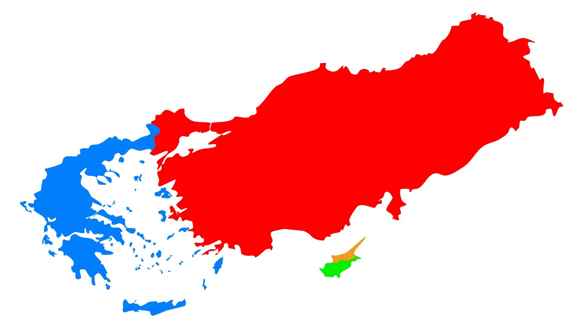 Photo: Map of Cyprus, Greece and Turkey. Credit: Wikimedia Commons Turkey and Greece