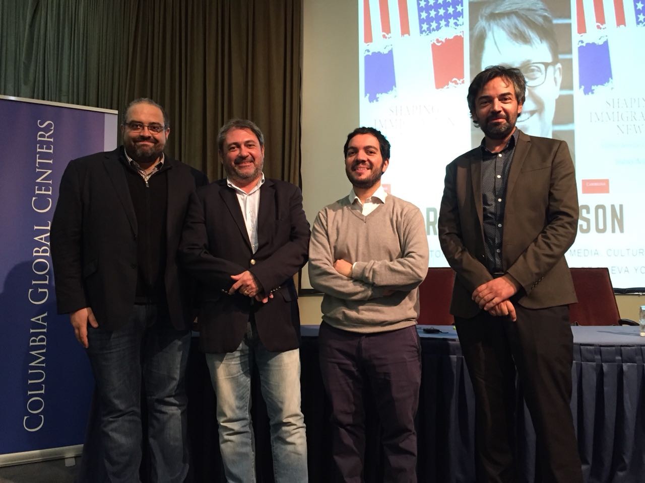 Shamus Khan with three top COES researchers: Alfredo Joignant, Professor of Political Sciences at Universidad Diego Portales; Jorge Atria, Professor at Universidad Católica’s Institute of Sociology; and Juan Carlos Castillo, Deputy Director at Universidad Católica’s Institute of Sociology.