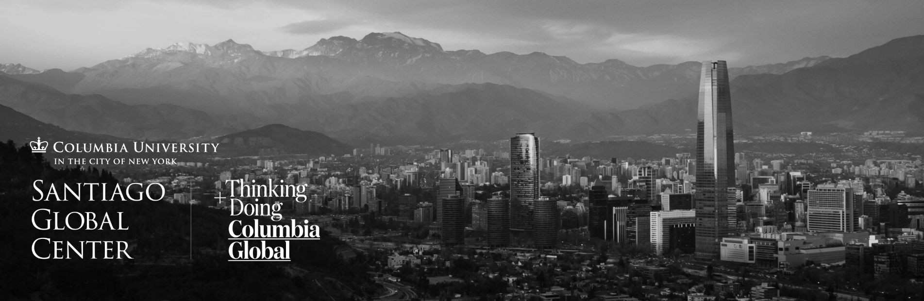 Picture of Chile's capital, Santiago, from Cerro San Cristóbal, with a view of the Cordillera de los Andes and the Costanera Center building