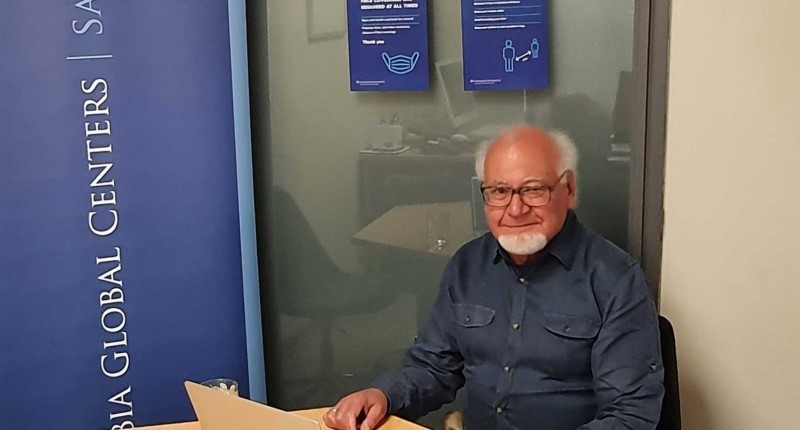 Boris Gasparov, professor emeritus of Slavic Studies, visits center to work on project