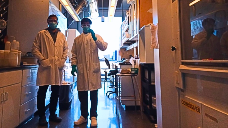 Photo credit: Roseanne Schwartz, Research Associate, Geochemistry, LDEO Fabián Riquelme and Rodrigo Hevia at Columbia's LDEO