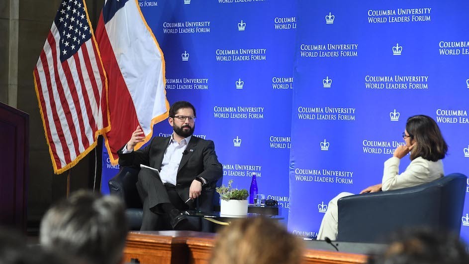 Chile’s President Boric Addresses Students, Faculty at World Leaders Forum