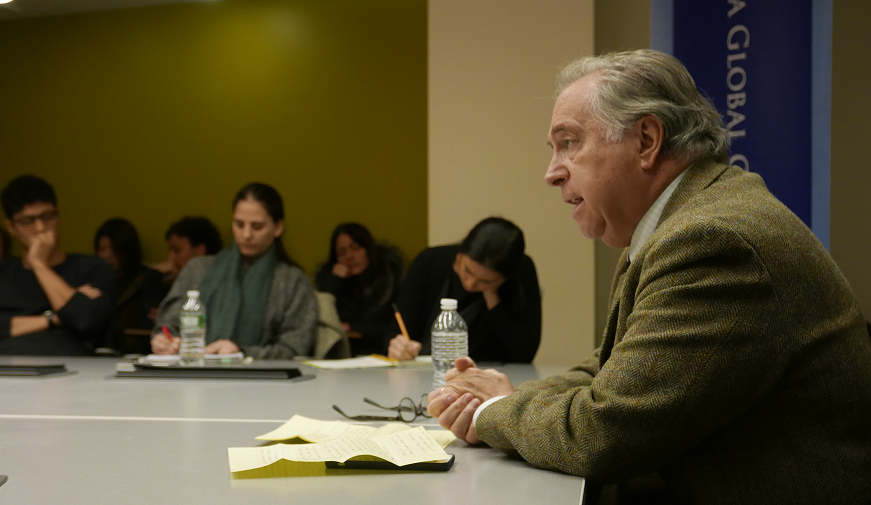 Juan Gabriel Valdés with SIPA students