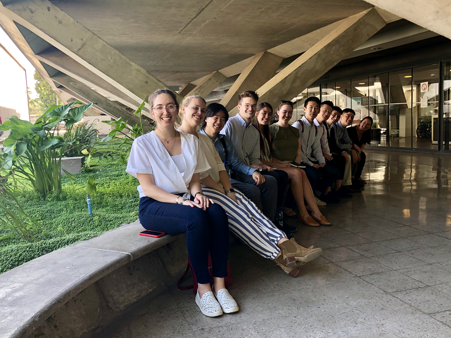 The students visiting ONEMI in Santiago The students visiting ONEMI