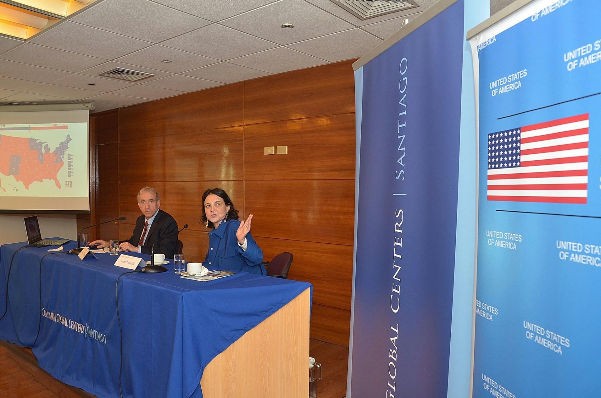 Professor Robert Y. Shapiro; and Karen Poniachik, Director of Columbia Global Centers l Santiago.