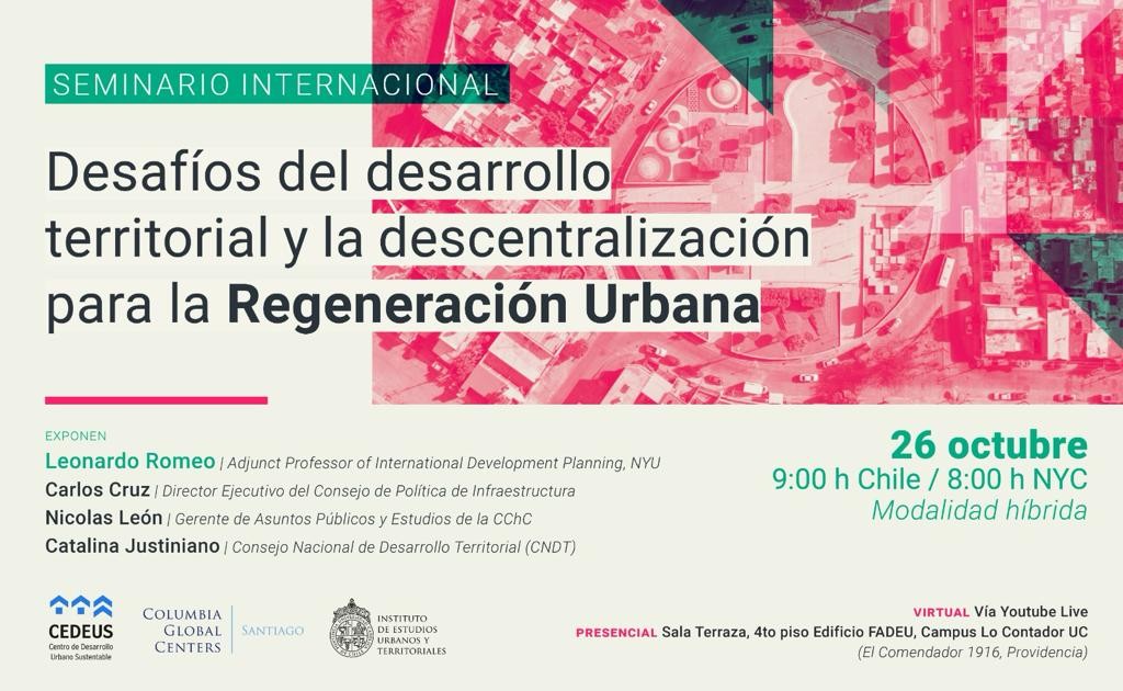 Seminario Internacional: Desafíos del desarrollo territorial y la descentralización para la regeneración urbana