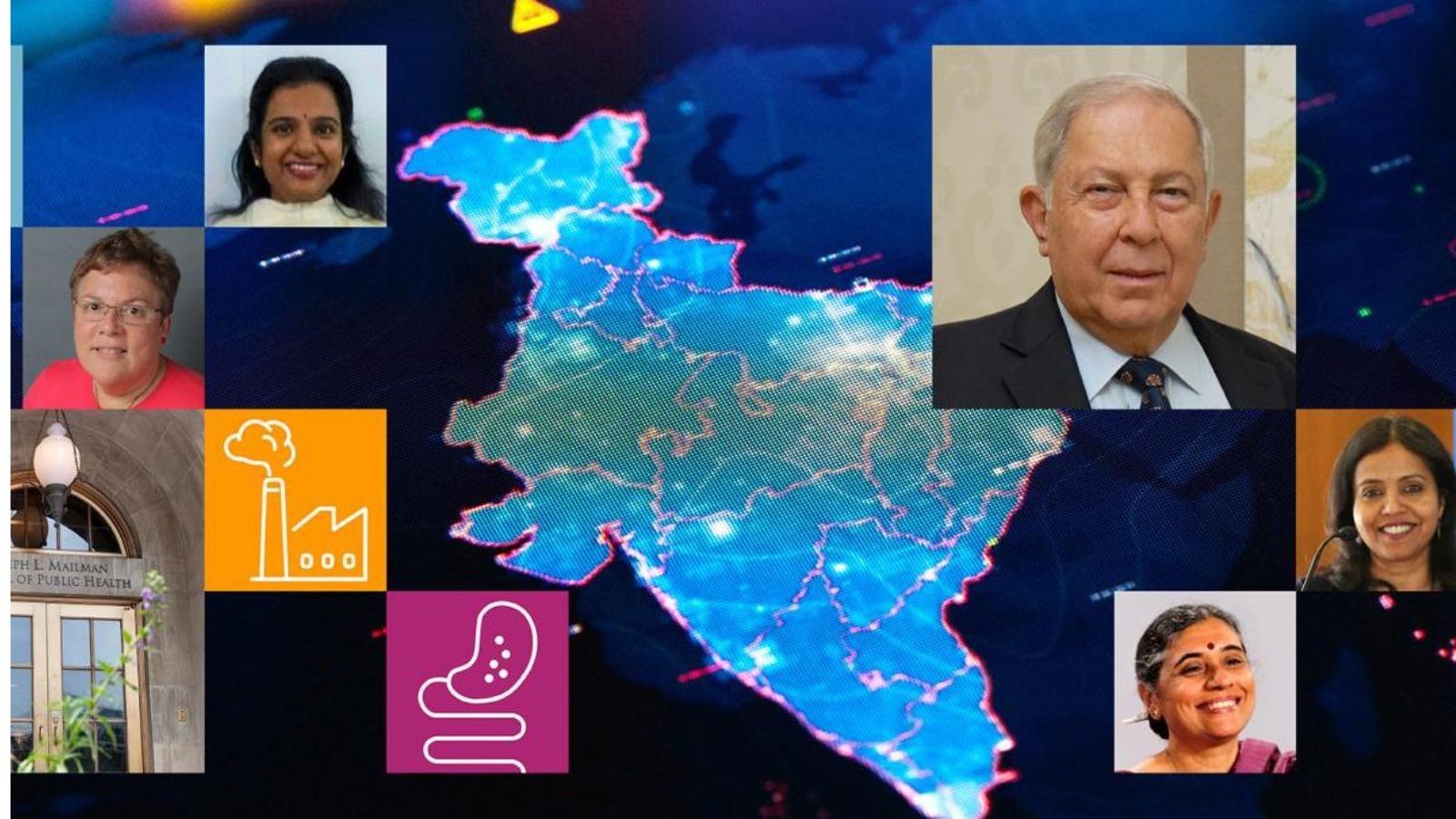 Map of India connecting Yusuf Hamied and the Yusuf Hamied fellows