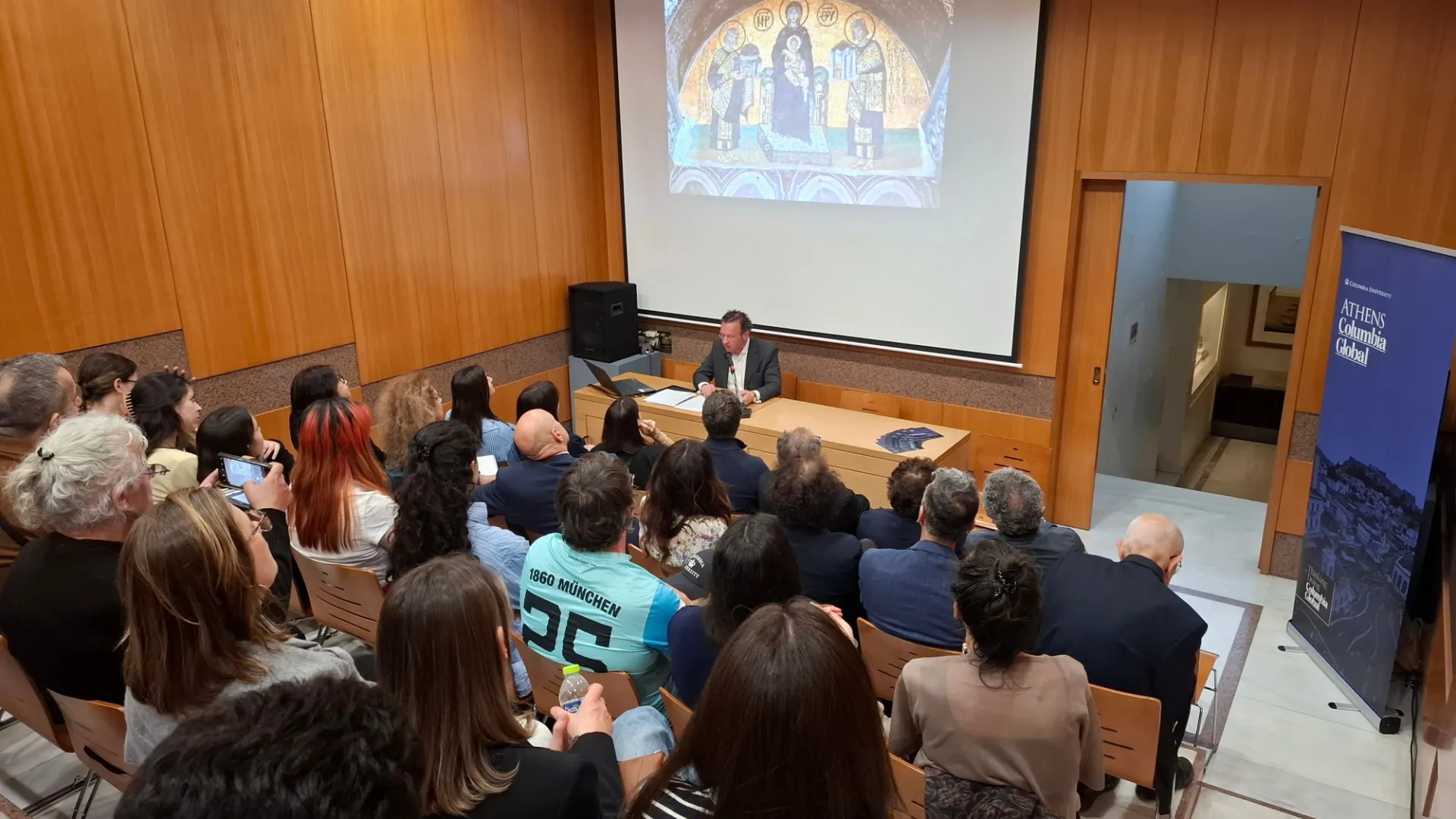 Holger Klein delivering lecture at Benaki Museum