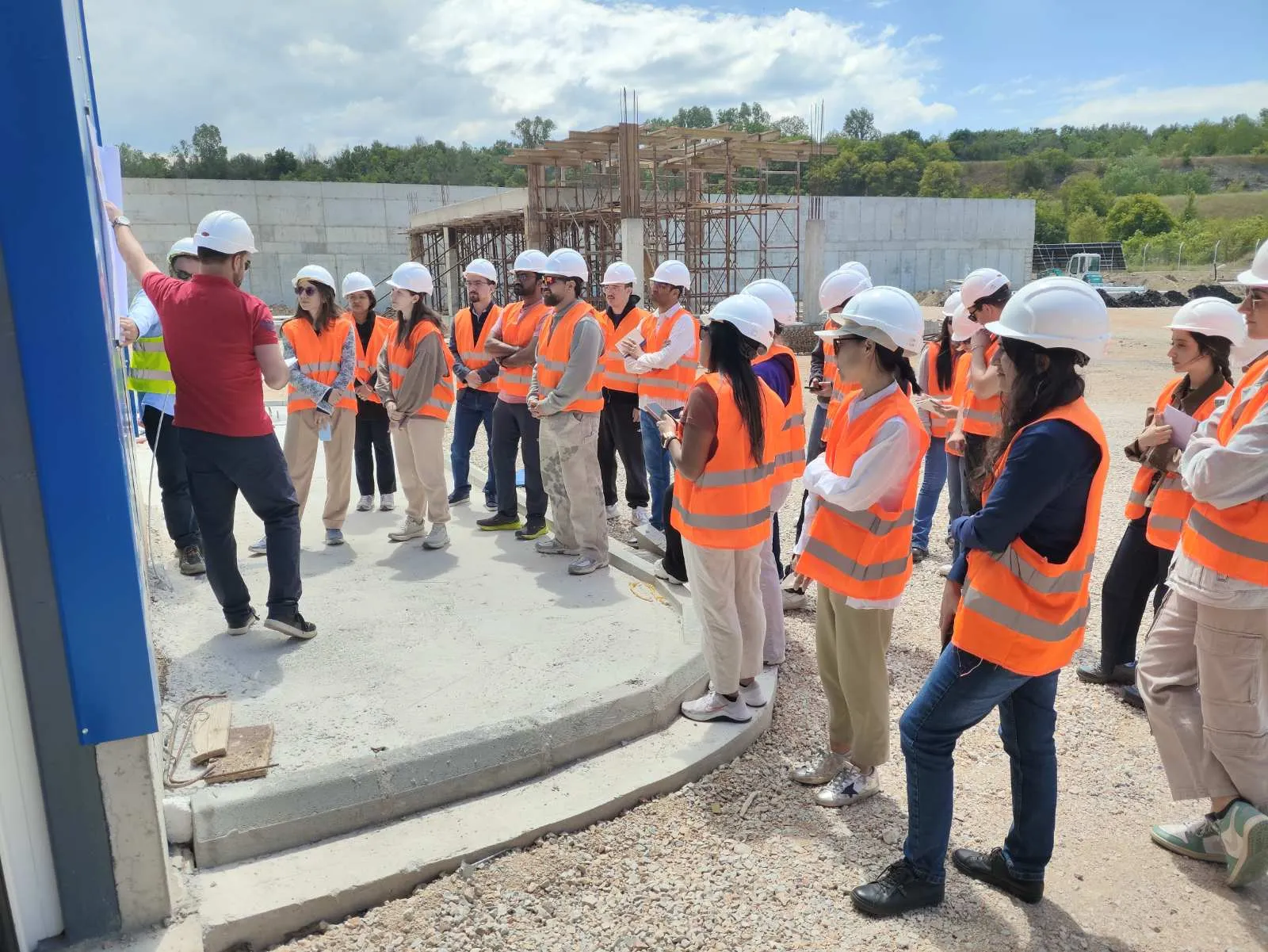 Students at the plant