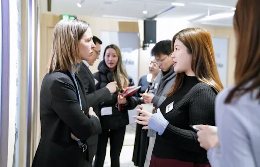 People speaking at the event.
