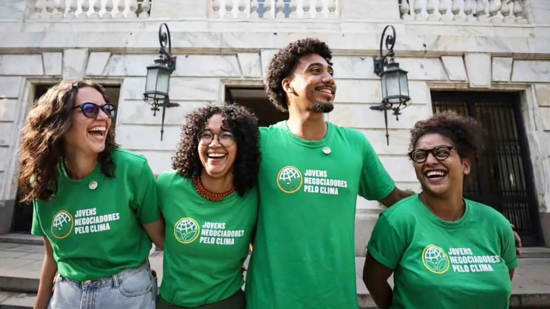 Four of the five Youth Climate Negotiators Trained by Climate Hub Rio to Go to COP28