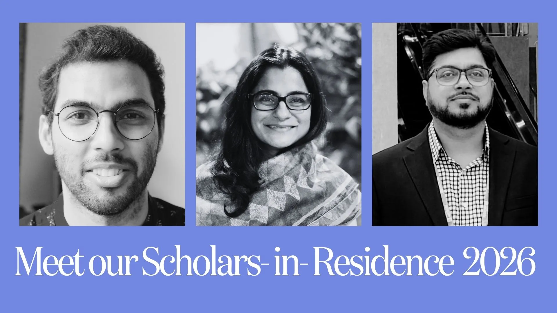 headshots of three scholars in residence
