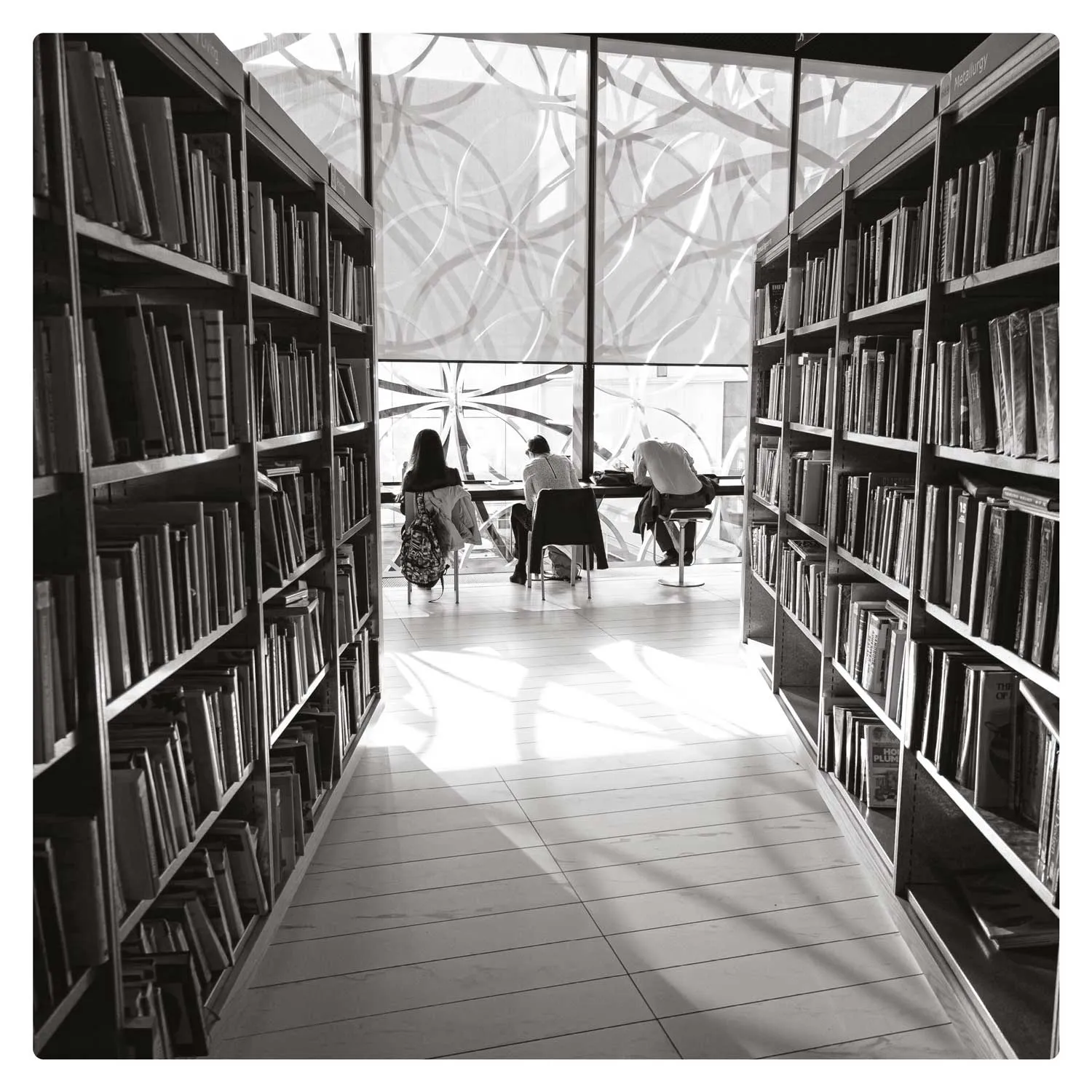 library shelves