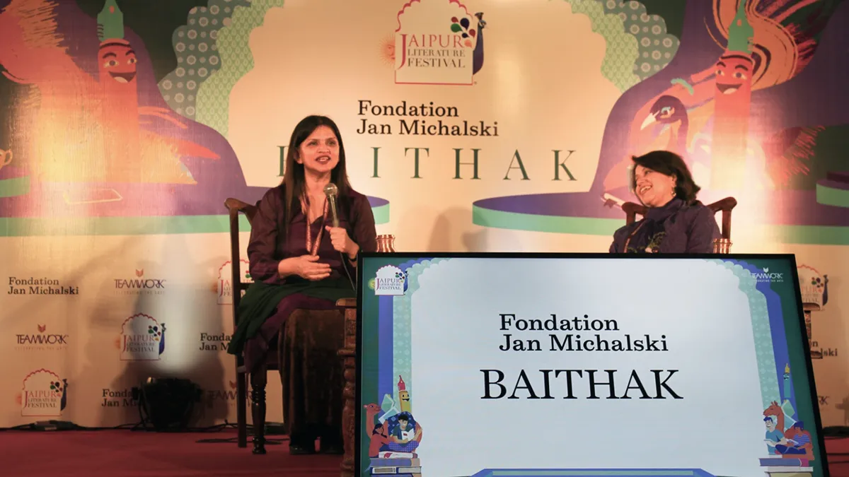Dr. Ravina Aggarwal with Puneeta Roy at the Jaipur Literature Festival