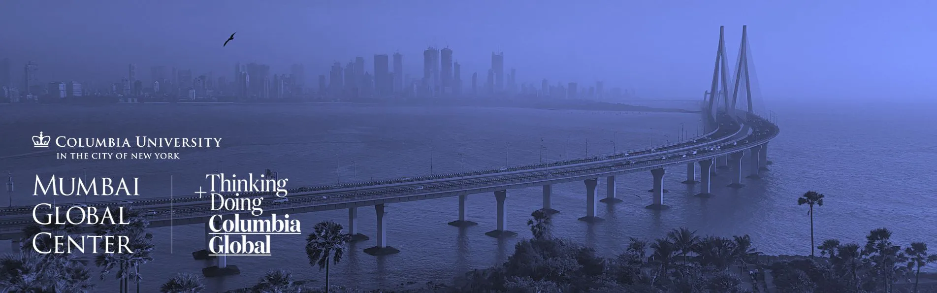 the Mumbai - Worli sealink with the city scape and the sea in the background