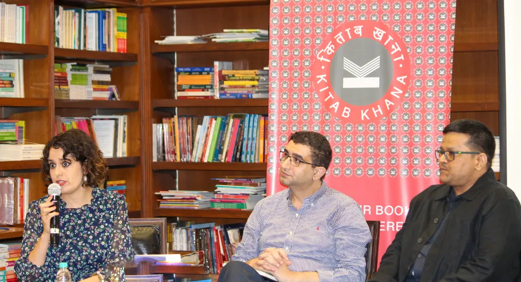 Speakers in conversation with the audience