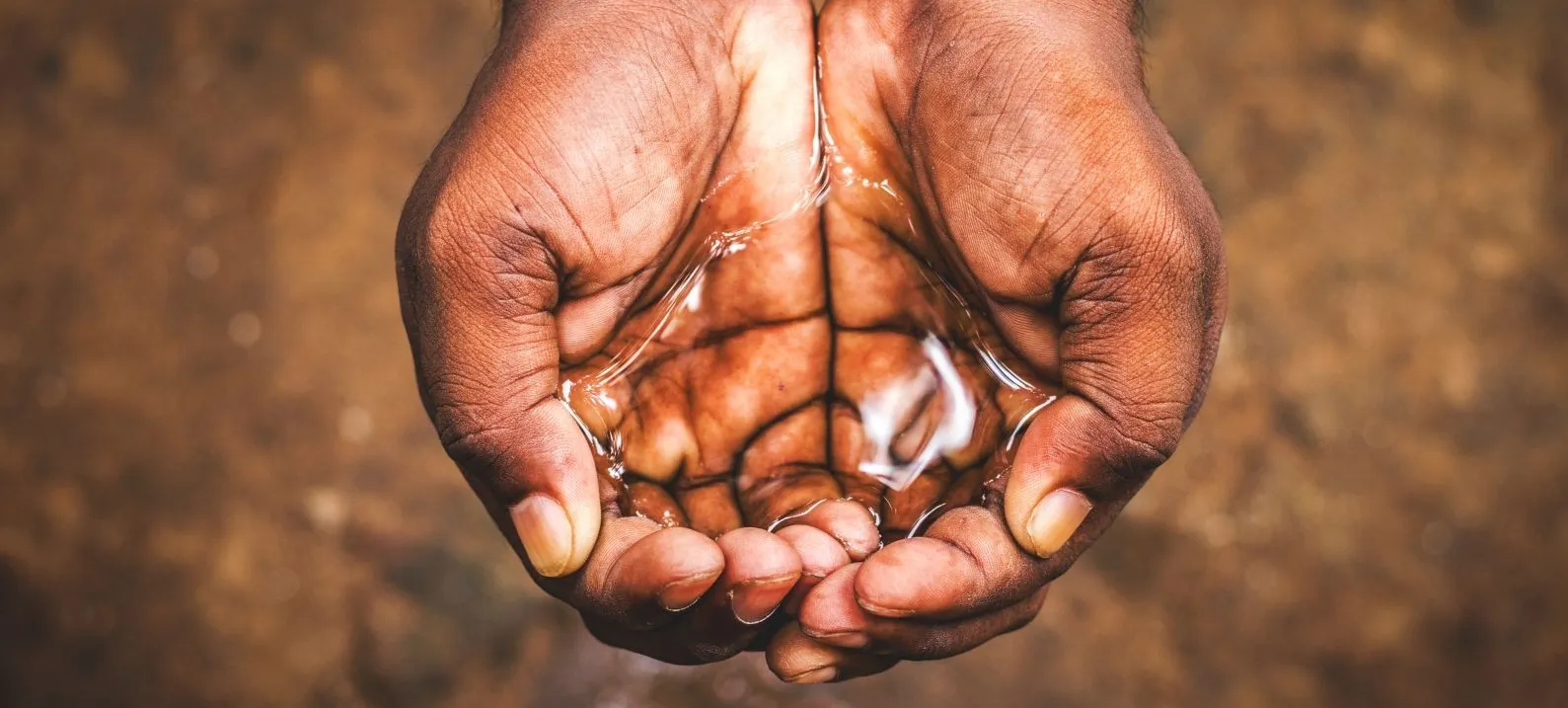 pair of hands cupping water