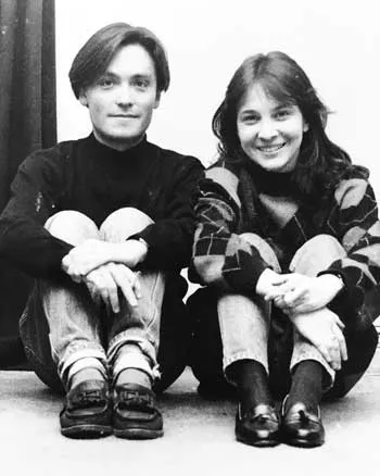Karen with her best friend Manuel Santelices of New York in the 1980s.