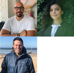 Clockwise from top left, Eduardo Moncada, Luna Borges and Nicholas Barnes