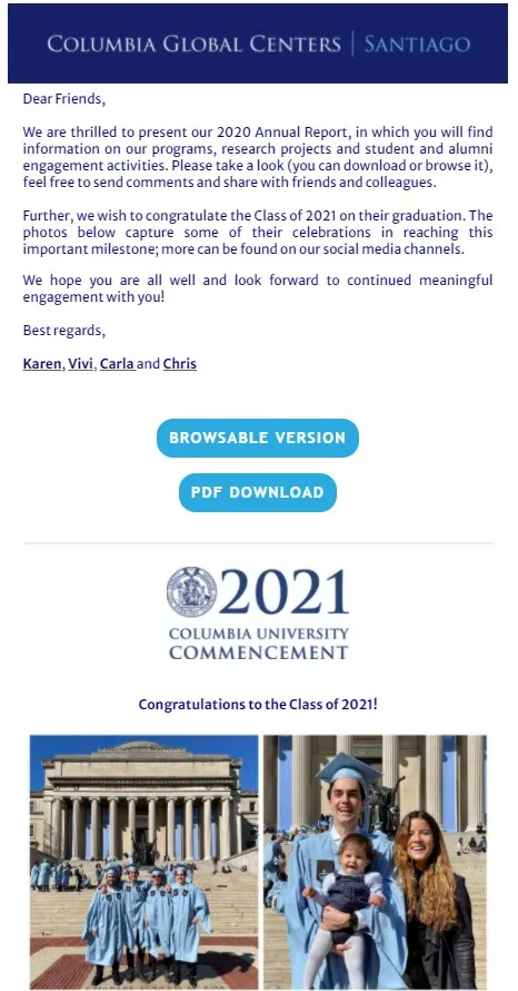 Annual Report, Commencement (May 2021)