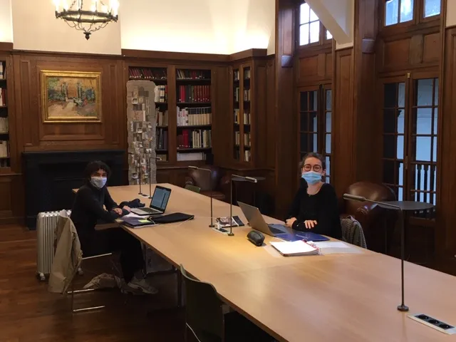 Students in Reid Hall's Library