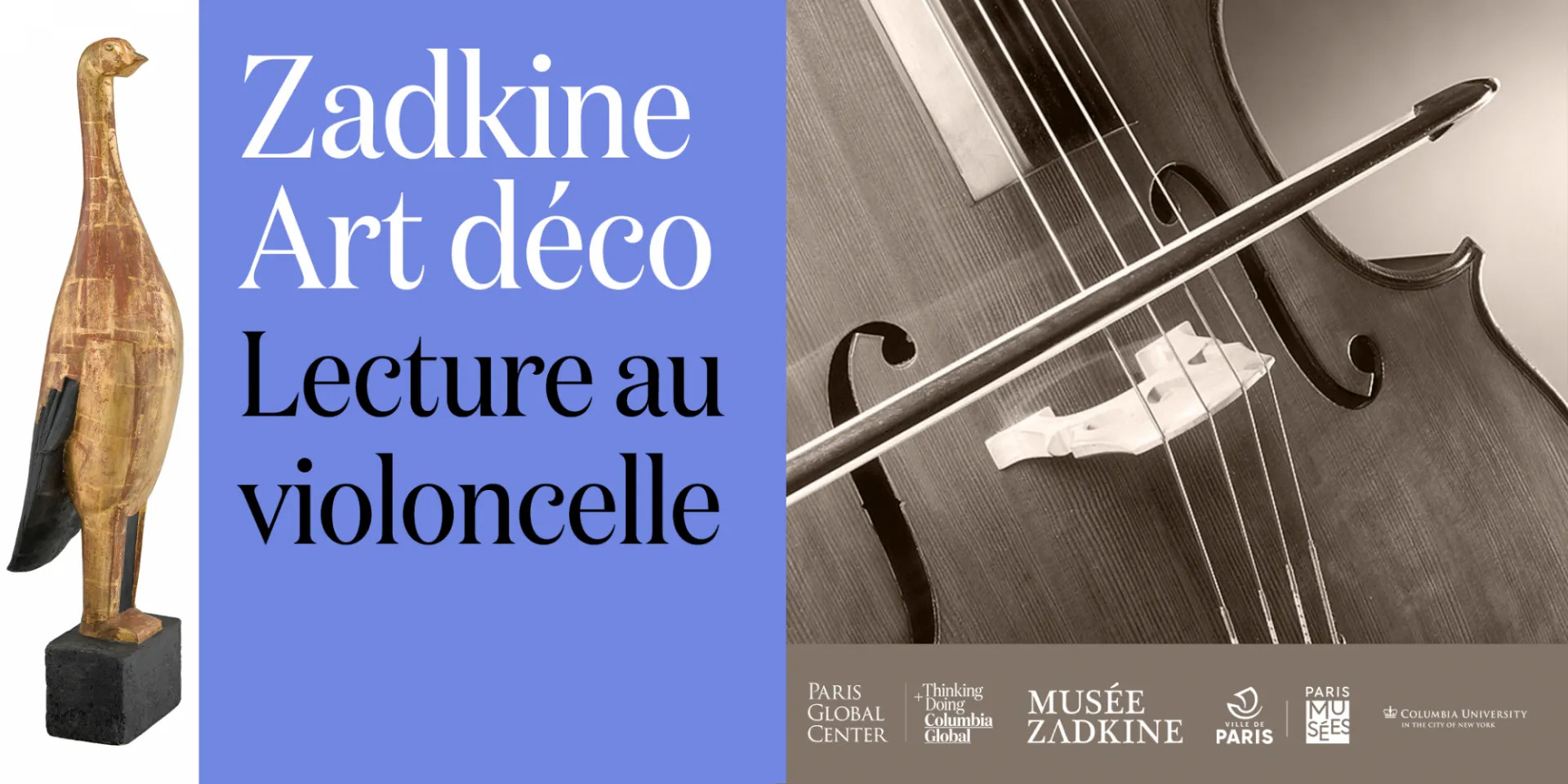 Zadkine Art déco : Lecture au violoncelle