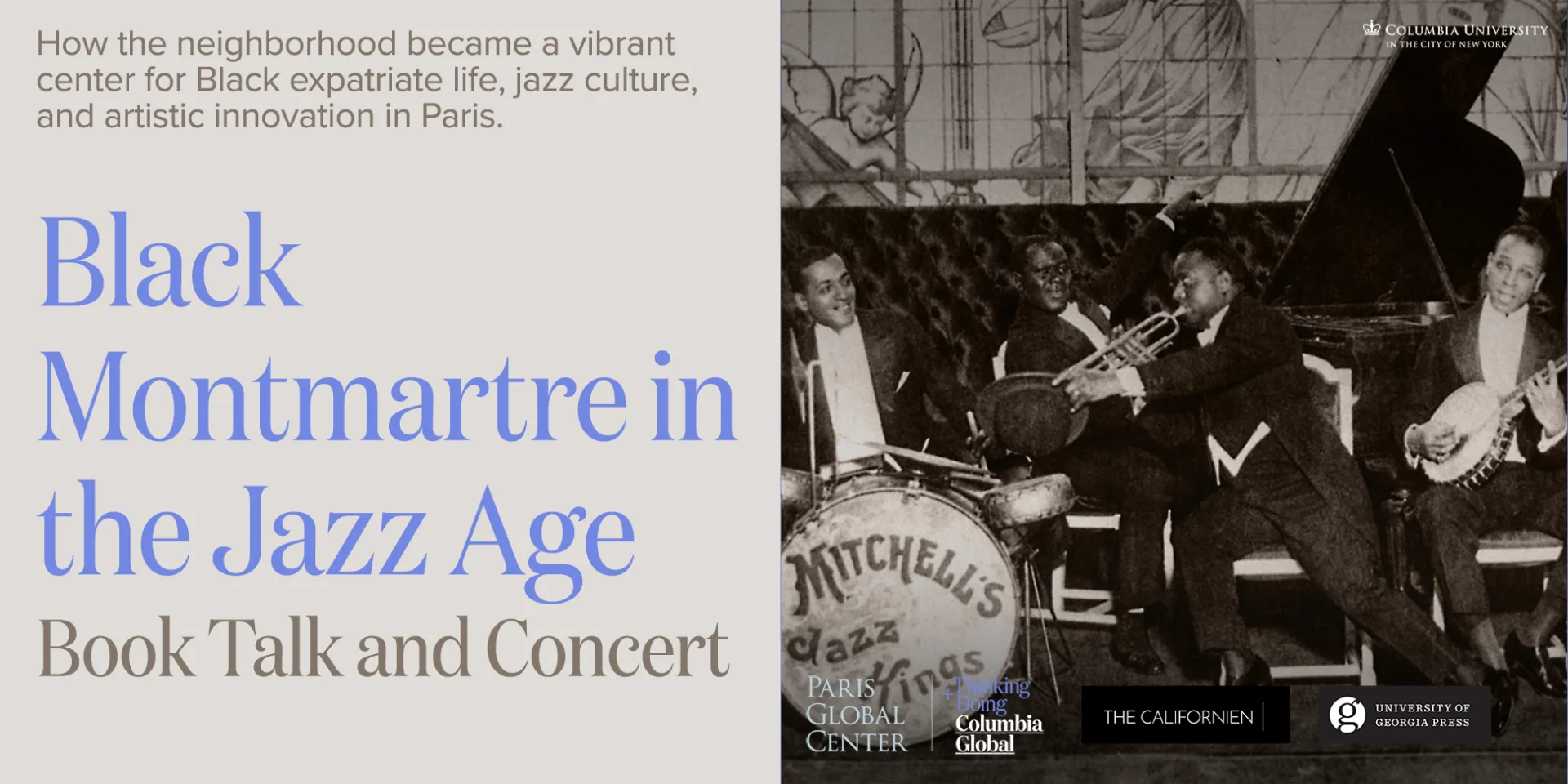Book Talk and Concert: Black Montmartre in the Jazz Age
