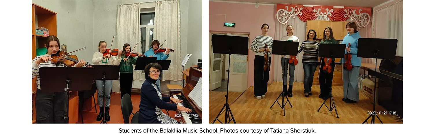 Students of the Balakliia Music School.